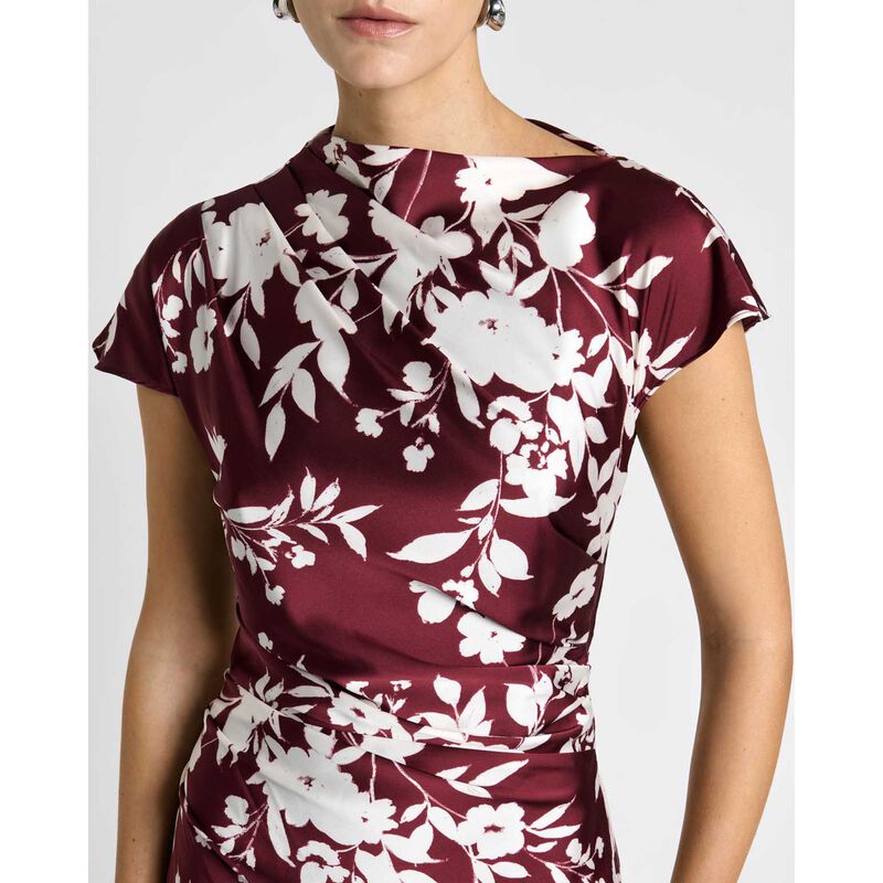 Cue Plum Stencil Floral Midi Dress image number 2